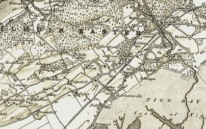 Old map of Rhives in 1911-1912