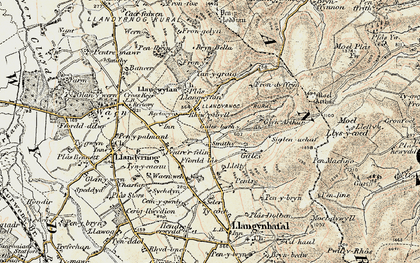 Old map of Rhiwbebyll in 1902-1903