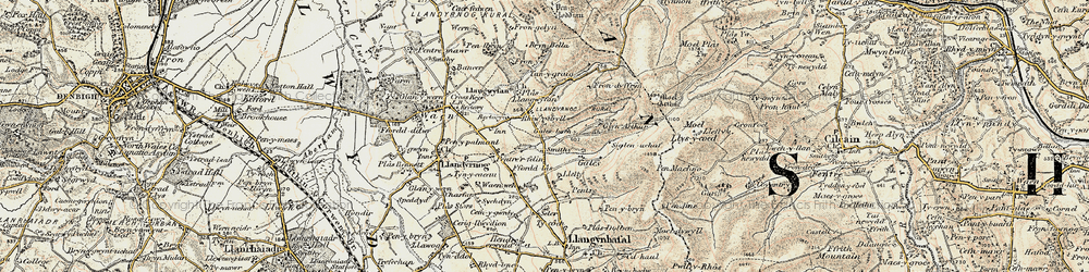 Old map of Rhiwbebyll in 1902-1903