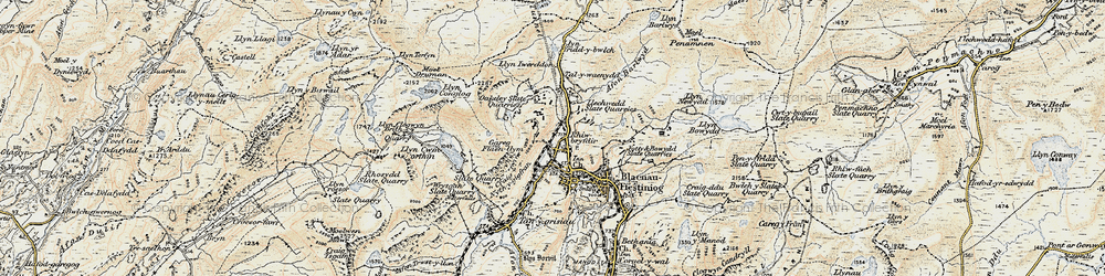 Old map of Rhiwbryfdir in 1903