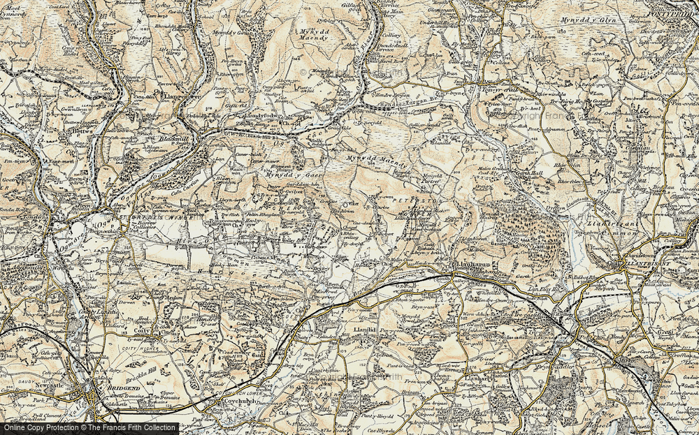 Old Map of Rhiwceiliog, 1899-1900 in 1899-1900