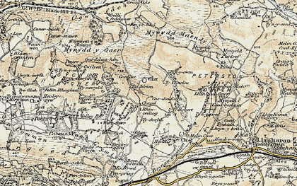Old map of Rhiwceiliog in 1899-1900