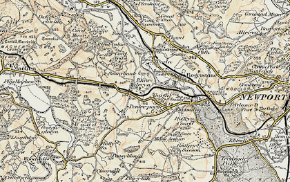 Old map of Rhiwderin in 1899-1900