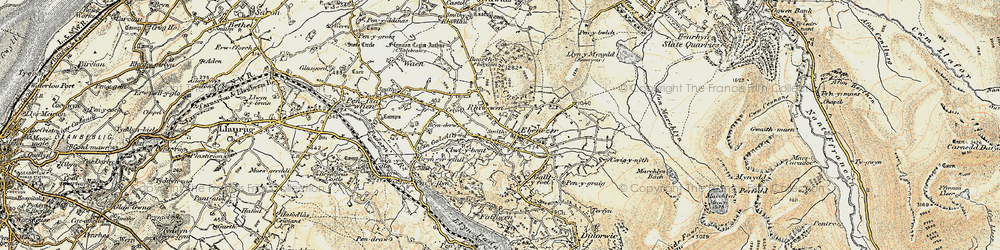 Old map of Rhiwen in 1903-1910