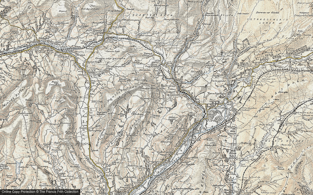 Old Map of Historic Map covering Betting-uchaf in 1900-1901