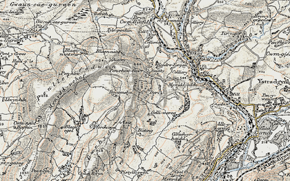 Old map of Blaen-egel-fawr in 1900-1901