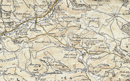 Old map of Blaen Rhiwlas Uchaf in 1902-1903