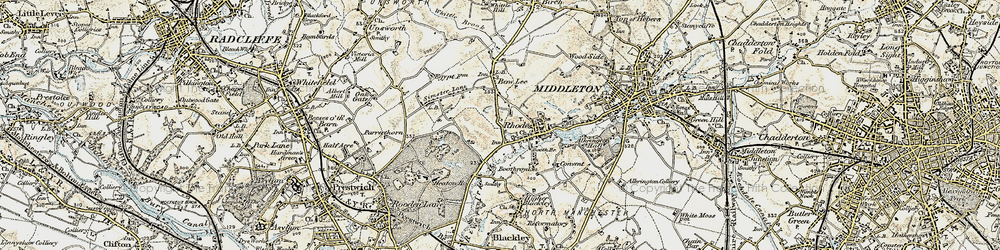 Old map of Rhodes in 1903