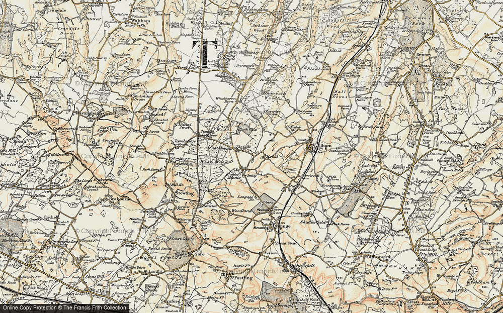 Old Map of Rhodes Minnis, 1898-1899 in 1898-1899