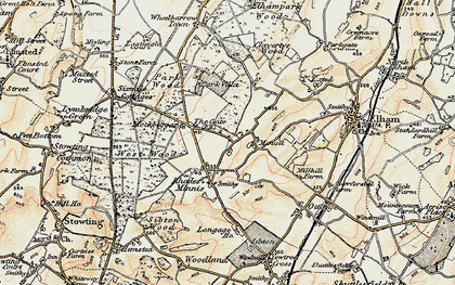 Old map of Rhodes Minnis in 1898-1899