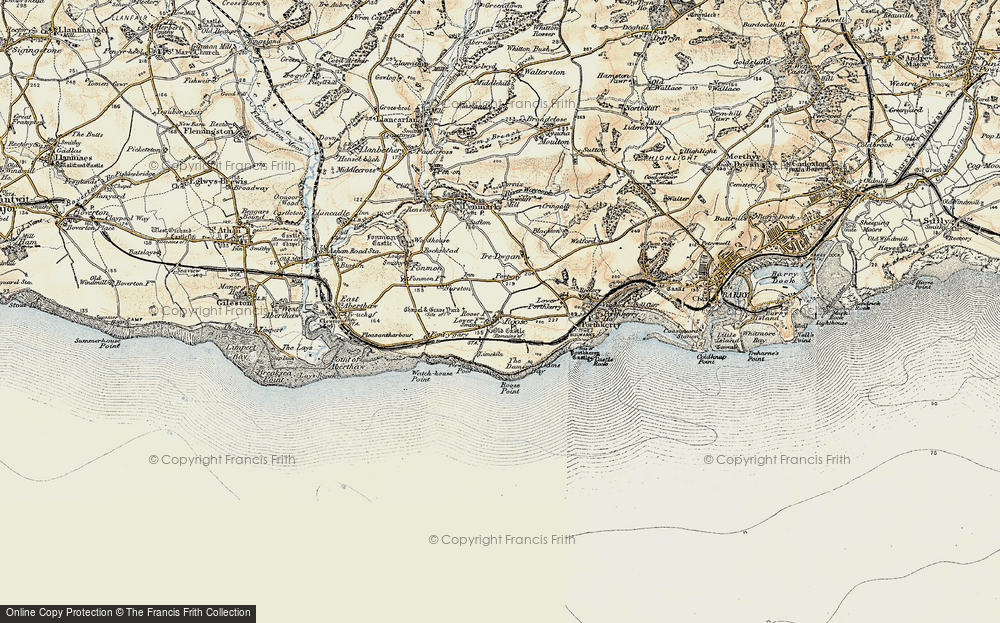 Old Map of Rhoose, 1899-1900 in 1899-1900