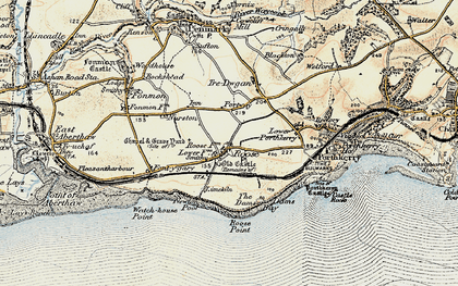 Old map of Rhoose in 1899-1900