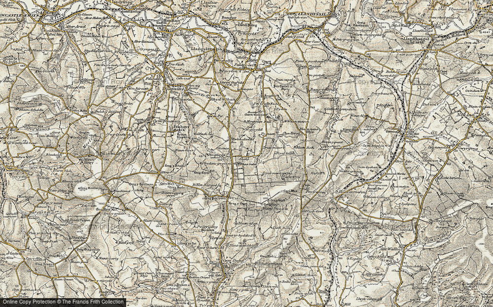 Old Map of Historic Map covering Blaenbargod in 1901