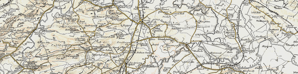 Old map of Rhos in 1902-1903