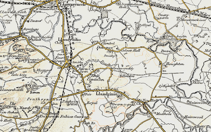 Old map of Rhôs Common in 1902-1903