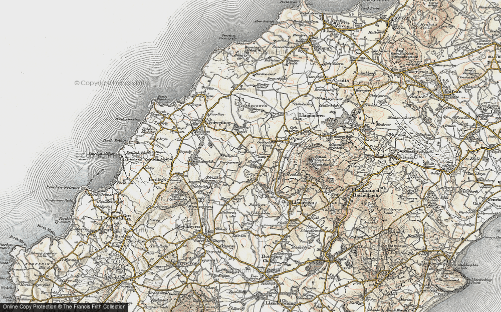 Old Map of Historic Map covering Brynodol in 1903