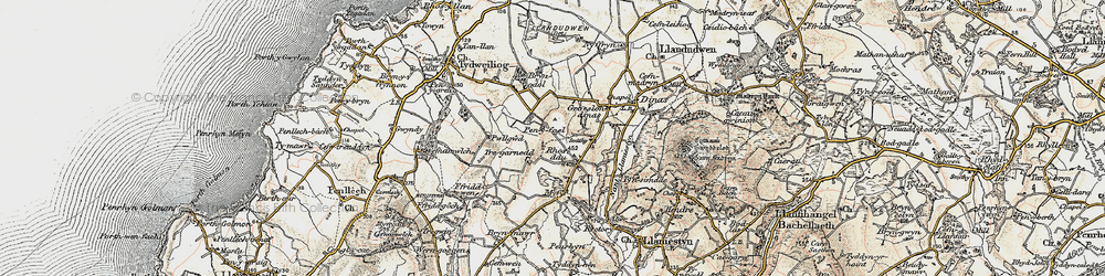 Old map of Tyn Llidiart in 1903