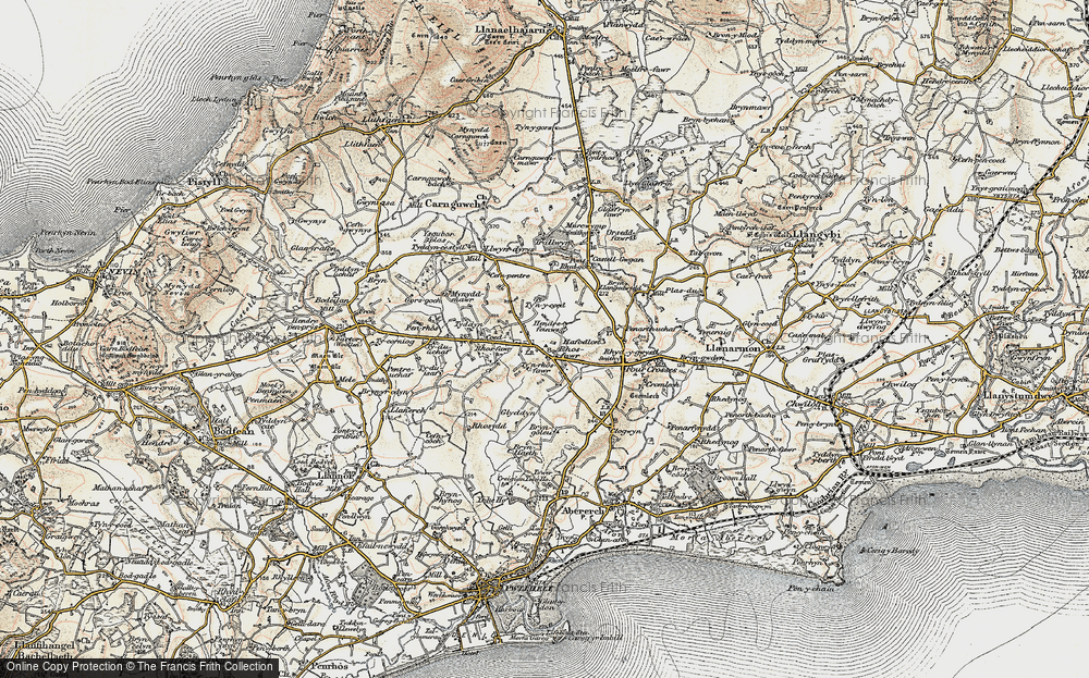 Old Map of Historic Map covering Brynaerau in 1903