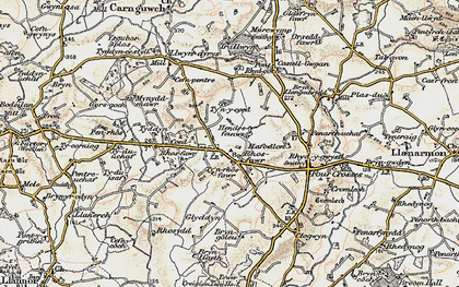 Old map of Brynaerau in 1903