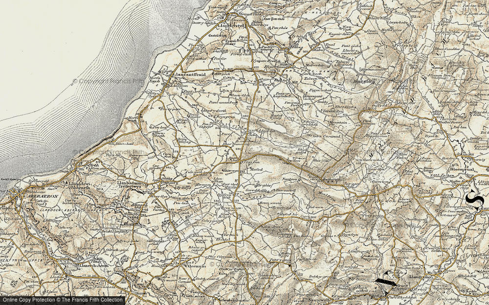 Old Map of Rhos Haminiog, 1901-1903 in 1901-1903
