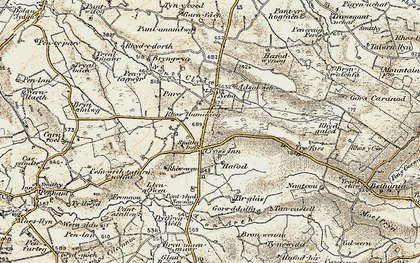 Old map of Rhos Haminiog in 1901-1903