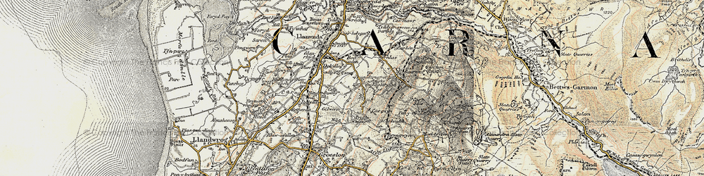 Old map of Rhos Isaf in 1903-1910