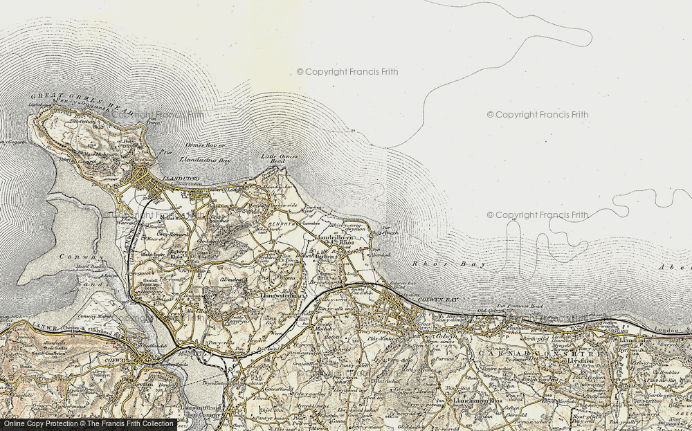 Old Map of Rhôs-on-Sea, 1902-1903 in 1902-1903