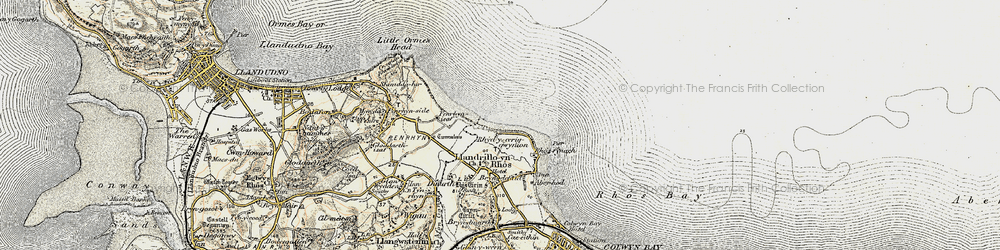 Old map of Rhôs-on-Sea in 1902-1903