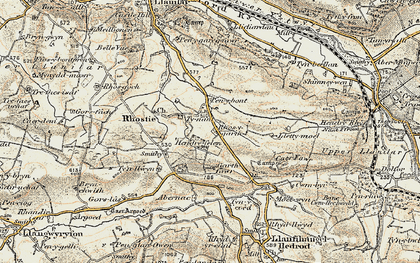 Old map of Abernac in 1901-1903