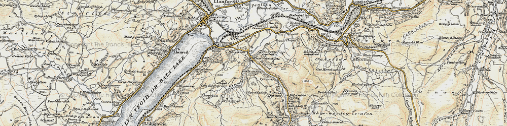 Old map of Afon Cymerig in 1902-1903