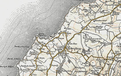 Old map of Rhos-y-llan in 1903