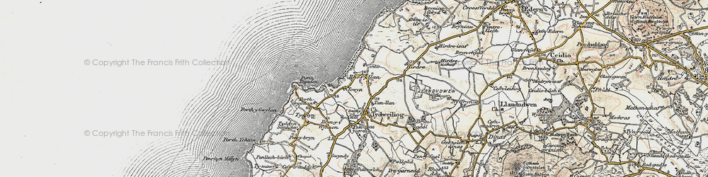 Old map of Rhos-y-llan in 1903
