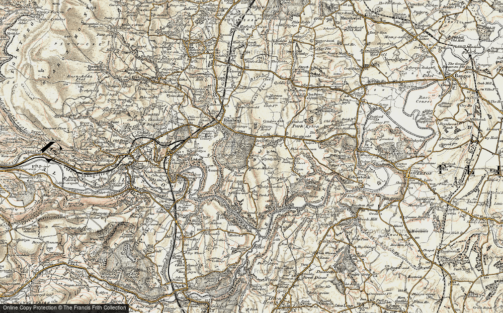 Old Map of Rhos y madoc, 1902 in 1902