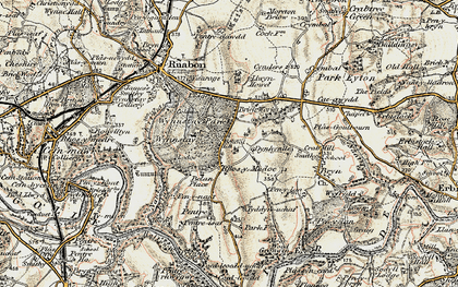 Old map of Rhos y madoc in 1902