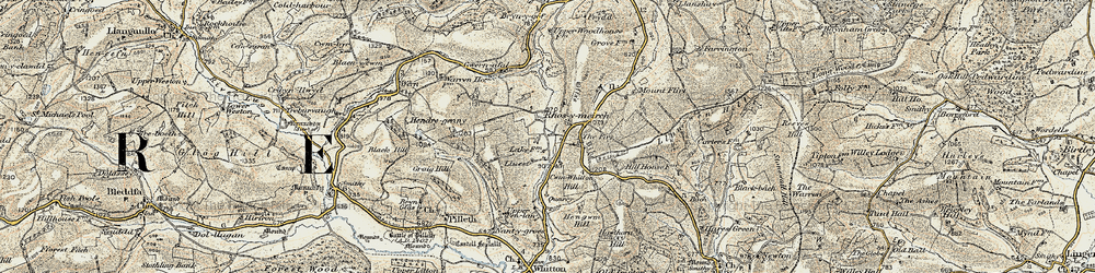 Old map of Rhos-y-meirch in 1901-1903