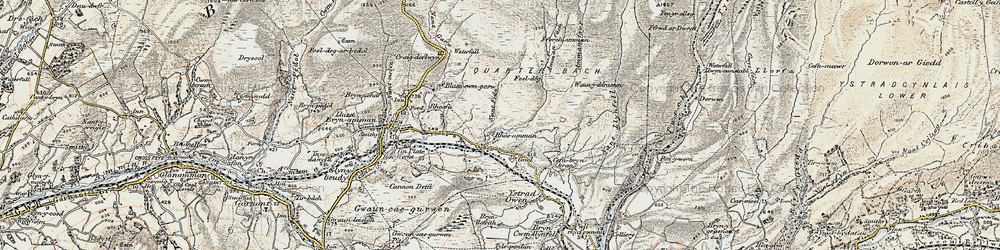 Old map of Aman Fach in 1900-1901