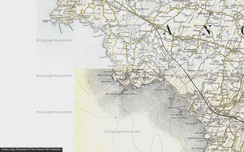 Old Map of Historic Map covering Ynysoedd Gwylanod in 1903-1910