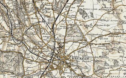 Old map of Rhosddu in 1902