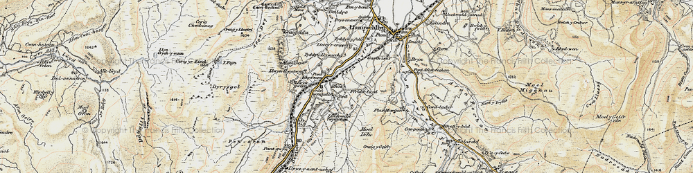 Old map of Afon Dyfrdwy in 1903