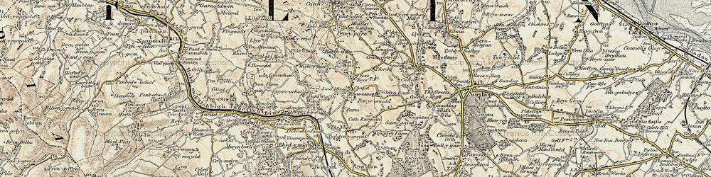 Old map of Rhosesmor in 1902-1903