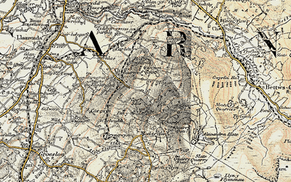 Old map of Rhosgadfan in 1903-1910