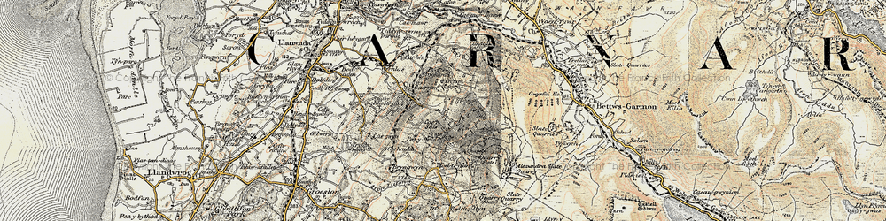 Old map of Rhosgadfan in 1903-1910