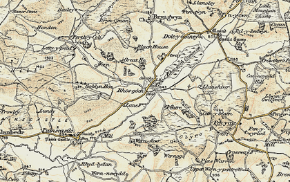 Old map of Rhosgoch in 1900-1902
