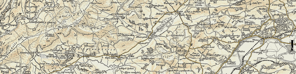 Old map of Rhosgoch in 1900-1902