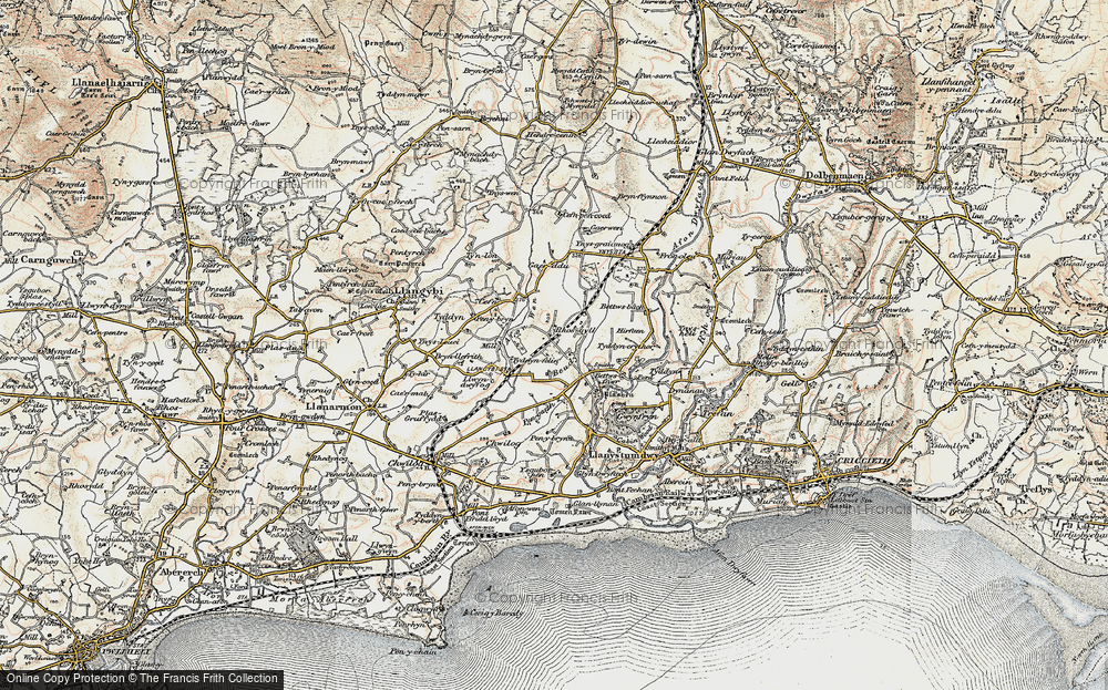 Old Map of Historic Map covering Afon Wen in 1903