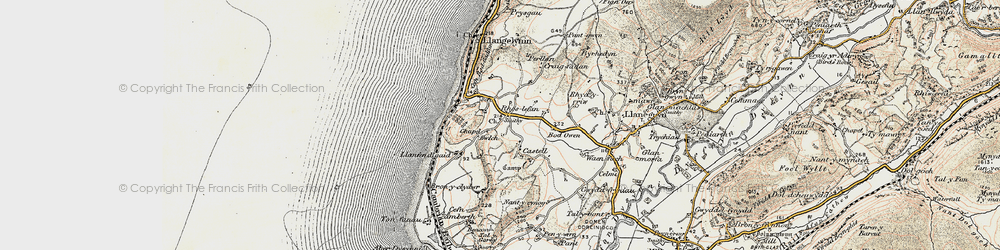 Old map of Rhoslefain in 1902-1903