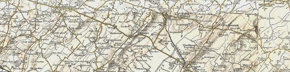 Old map of Rhostrehwfa in 1903-1910