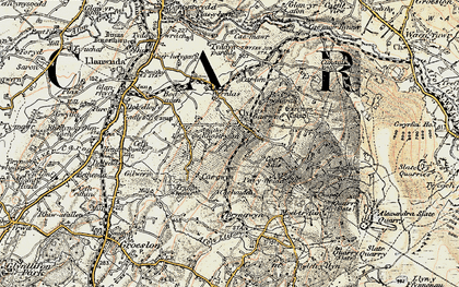 Old map of Rhostryfan in 1903-1910