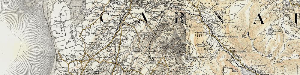 Old map of Rhostryfan in 1903-1910