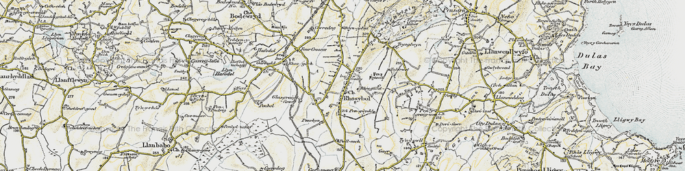 Old map of Rhosybol in 1903-1910